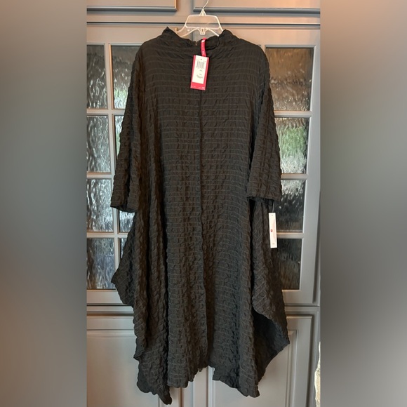 IC COLLECTION Dresses & Skirts - IC Collection Bubble Check Black Long-sleeve Dress